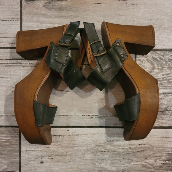 Musse & Cloud Leiza black Leather Platform Sandals Women's US 9 Made in Spain - Picture 6 of 14